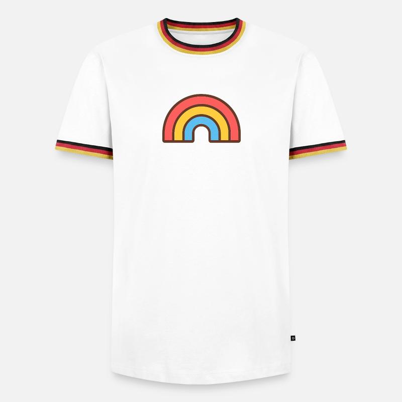 Bright retro rainbow - Men's Ringer Shirt - white/tricolour