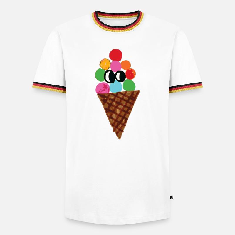 Bunte Eistüte Pop Art - Men's Ringer Shirt - white/tricolour