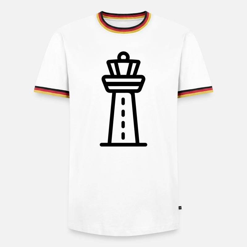Kontrollturm - Männer Kontrast-T-Shirt - Weiß/Dreifarbig
