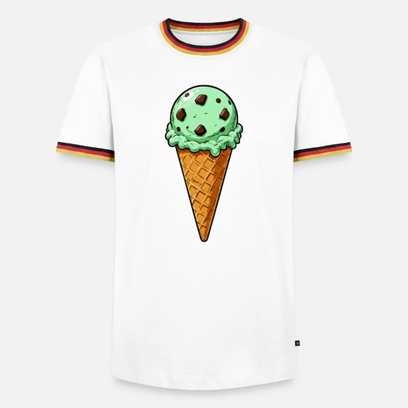 Minz Schoko Eis Kugel - Men's Ringer Shirt - white/tricolour