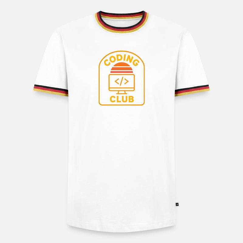 Coding Club Retro Sunrise Design - Men's Ringer Shirt - white/tricolour