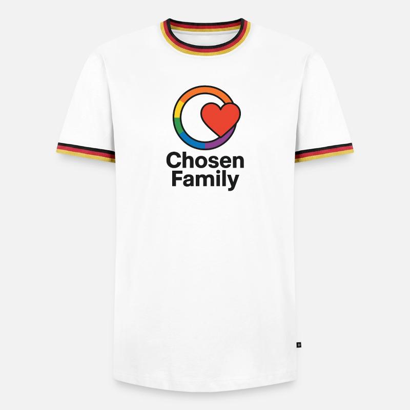 Inclusive heart with rainbow frame - Men's Ringer Shirt - white/tricolour