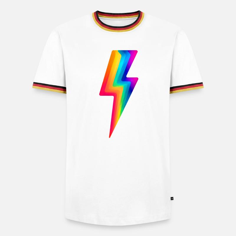 Rainbow Lightning - Men's Ringer Shirt - white/tricolour