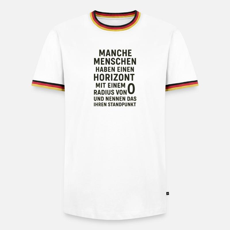 Nullradius-Horizont Standpunkt Spruch - Männer Kontrast-T-Shirt - Weiß/Dreifarbig