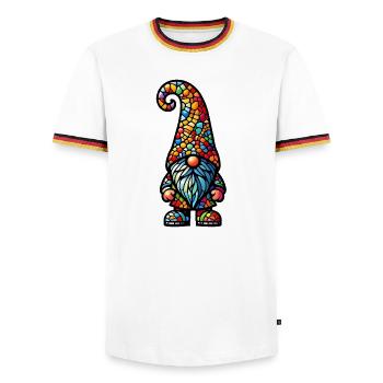 Gnome - T-shirt contrasté Homme - blanc/tricolore - Devant - AI Model Female 172 light (172cm) & AI Model Male 185 light (185cm)
