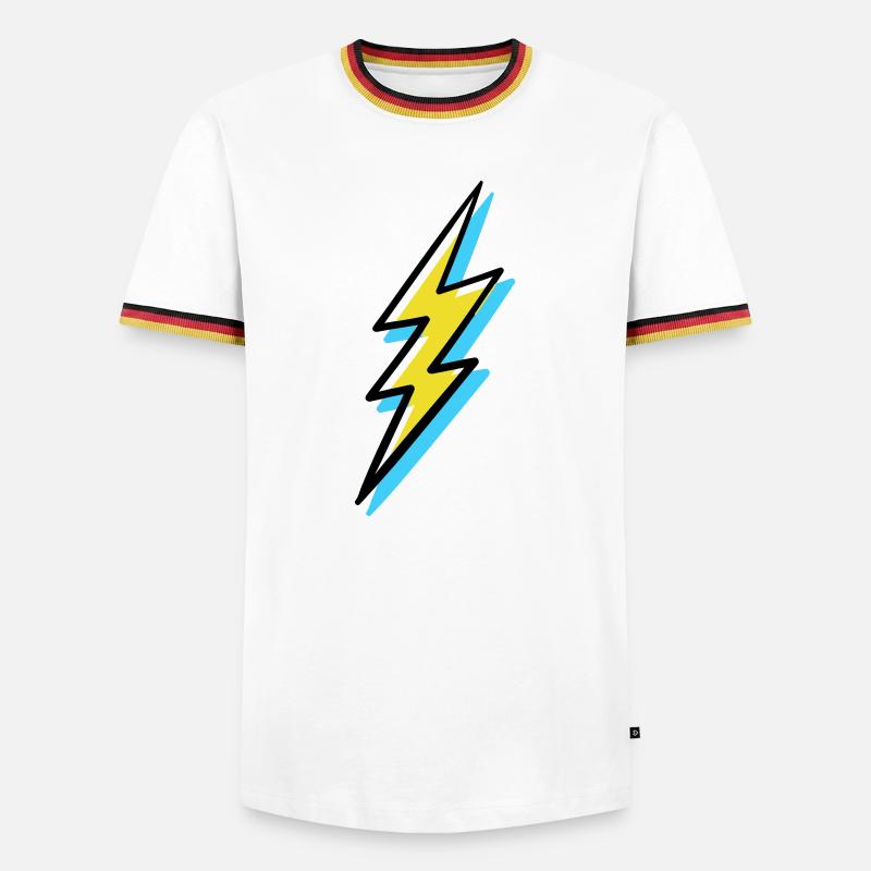 Blitz im Vorhut-Stil - Männer Kontrast-T-Shirt - Weiß/Dreifarbig