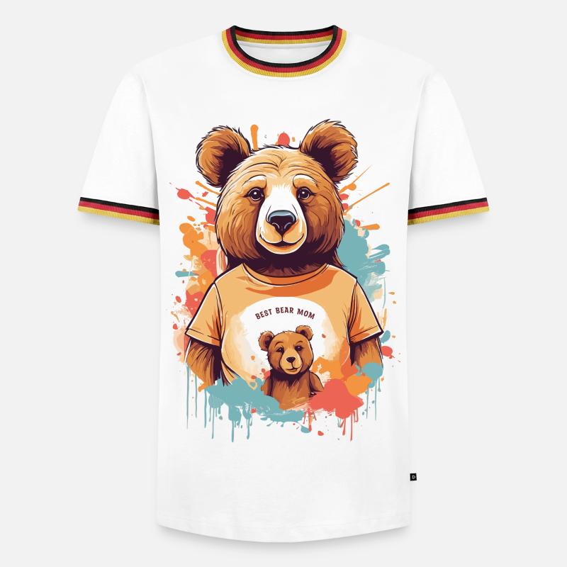 Beste Bär Mutter - Männer Kontrast-T-Shirt - Weiß/Dreifarbig