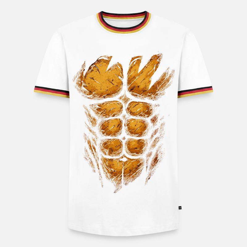Fire Orange Muscle Structure - Men's Ringer Shirt - white/tricolour