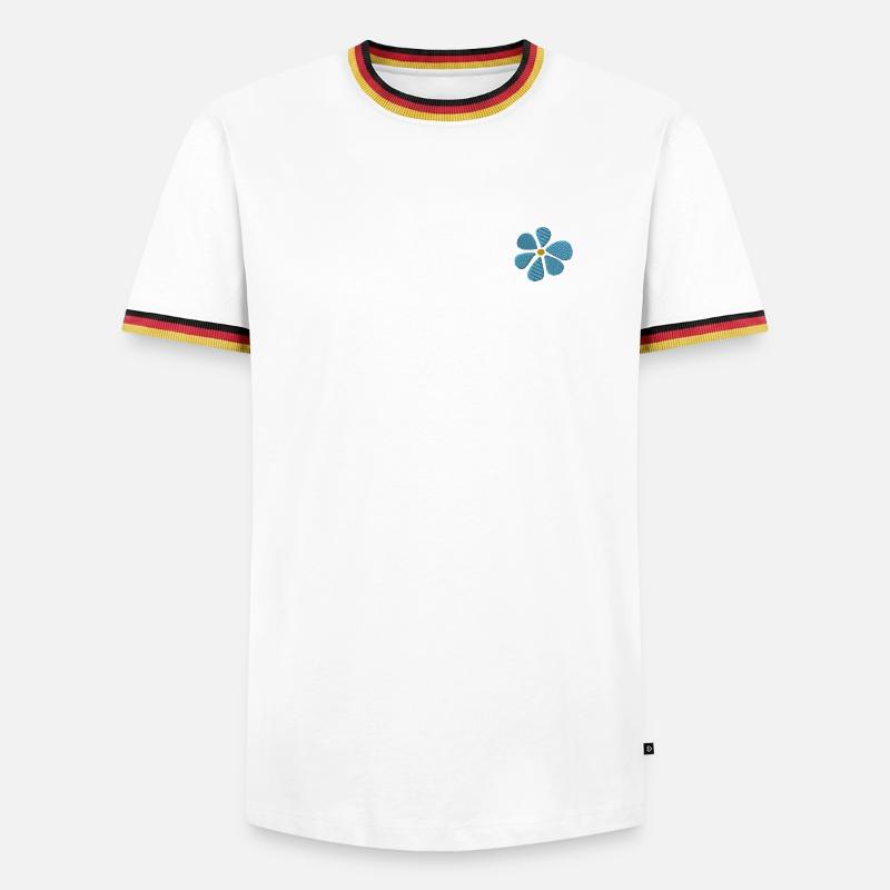 Embroidered daisy - Men's Ringer Shirt - black/tricolour