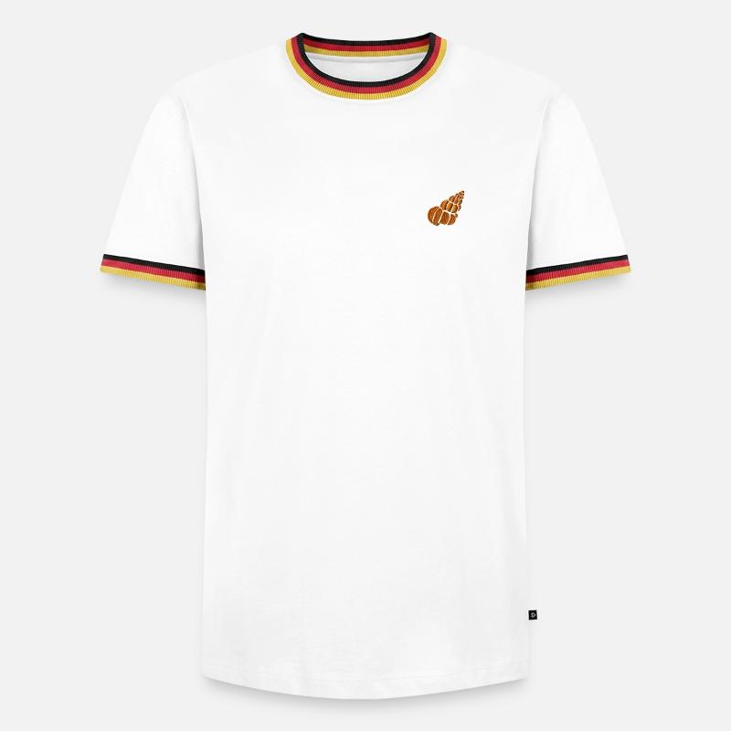 Shell embroidered - Men's Ringer Shirt - white/tricolour