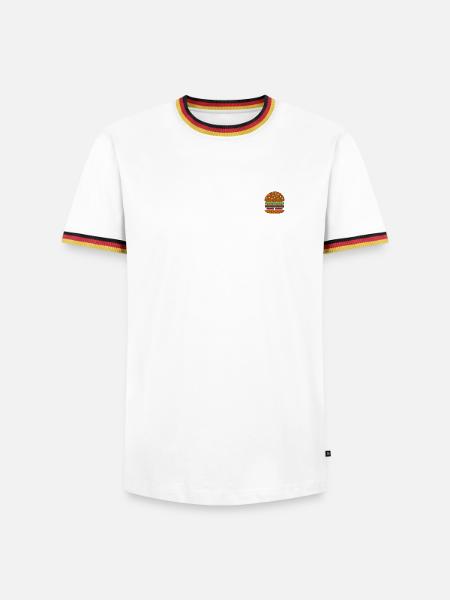 Burger brodé - T-shirt contrasté Homme - blanc/tricolore