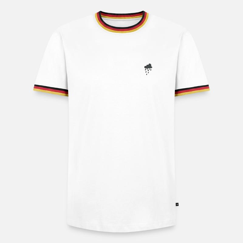 Rain Cloud Embroidered - Men's Ringer Shirt - white/tricolour