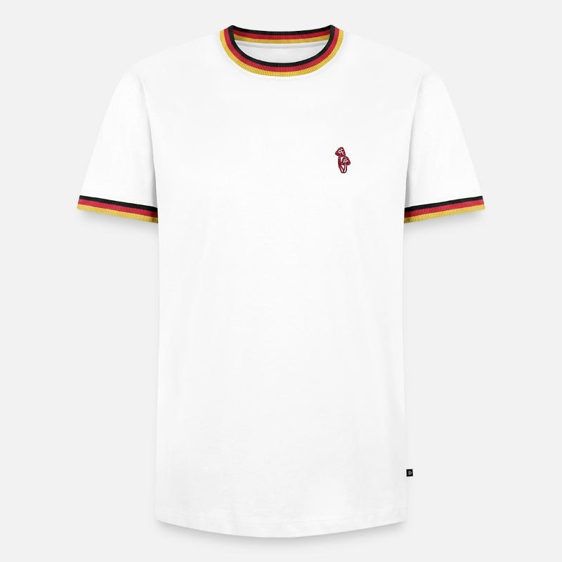 Toadstool embroidered - Men's Ringer Shirt - white/tricolour