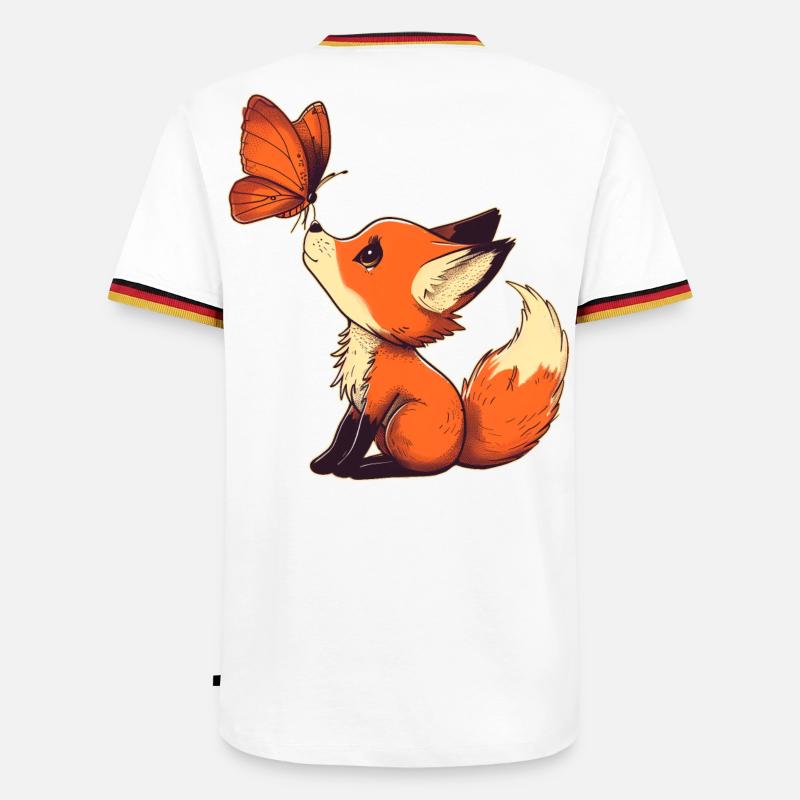 Fox with butterfly - Men's Ringer Shirt - white/tricolour