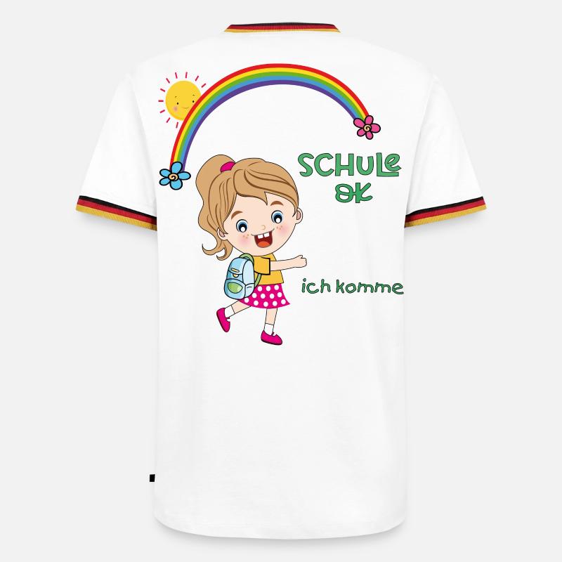 Schulkind, Einschulung - Männer Kontrast-T-Shirt - Weiß/Dreifarbig