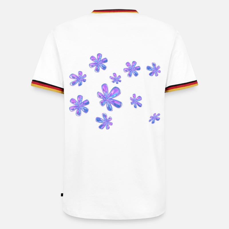 Euphorie Blitzblumen - Männer Kontrast-T-Shirt - Schwarz/Dreifarbig