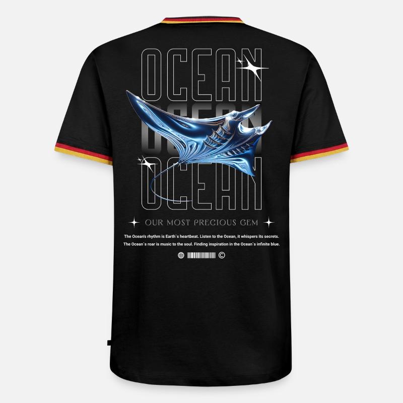 Ocean Manta Precious Treasure - Men's Ringer Shirt - black/tricolour