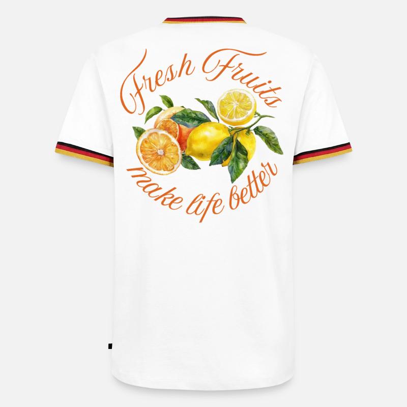 Lemon - Männer Kontrast-T-Shirt - Weiß/Dreifarbig