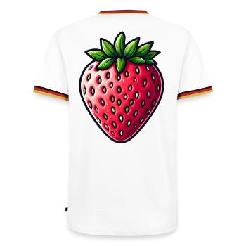 Strawberry Art Pop Art - Men's Ringer Shirt - white/tricolour - Back - AI Model Male 185 light (185cm)