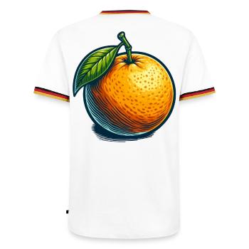 Vintage Orange illustriert - Männer Kontrast-T-Shirt - Weiß/Dreifarbig - Hinten - AI Model Male 185 light (185cm)