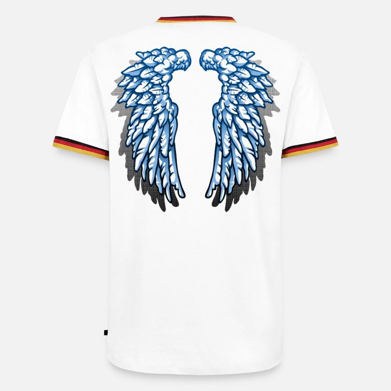 Ich bin ein Engel - Männer Kontrast-T-Shirt - Weiß/Dreifarbig