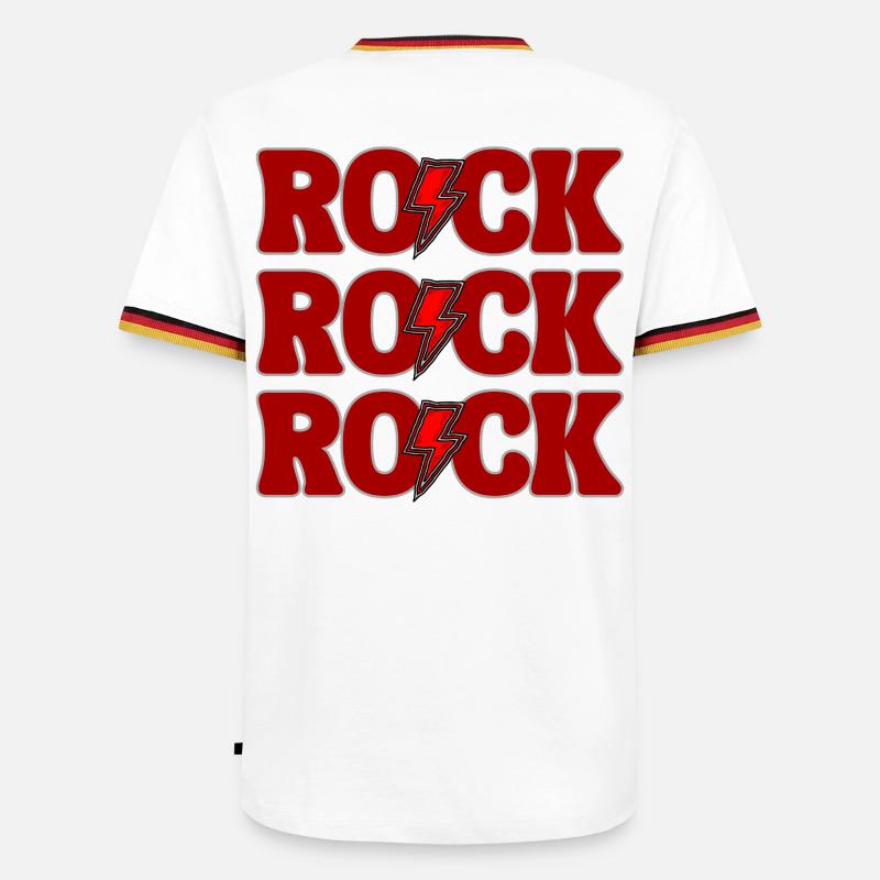 ROCK Three Red Logos - Men's Ringer Shirt - white/tricolour