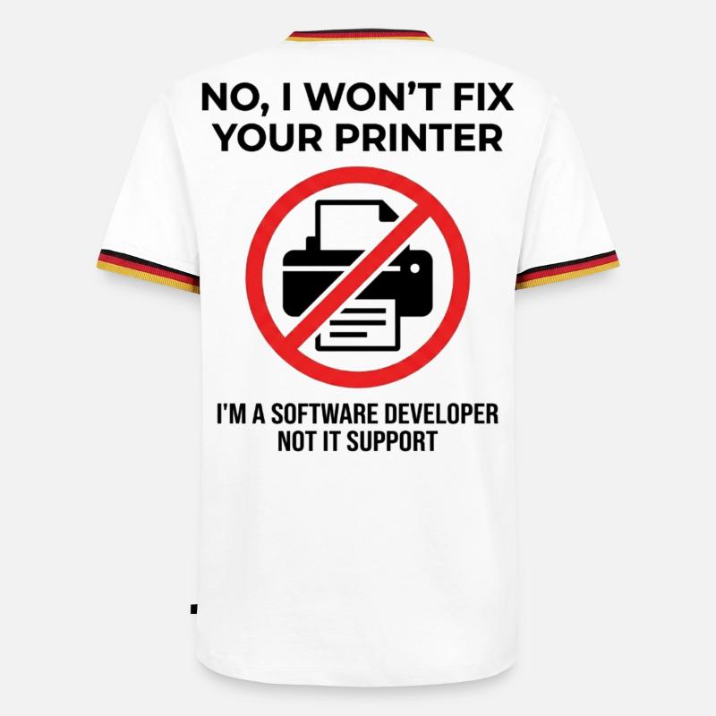 Programmer: not IT support - Men's Ringer Shirt - white/tricolour