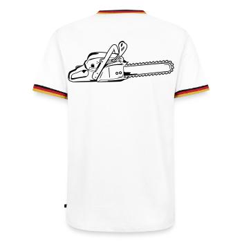 Chainsaw - Men's Ringer Shirt - white/tricolour - Back - AI Model Male 185 light (185cm)