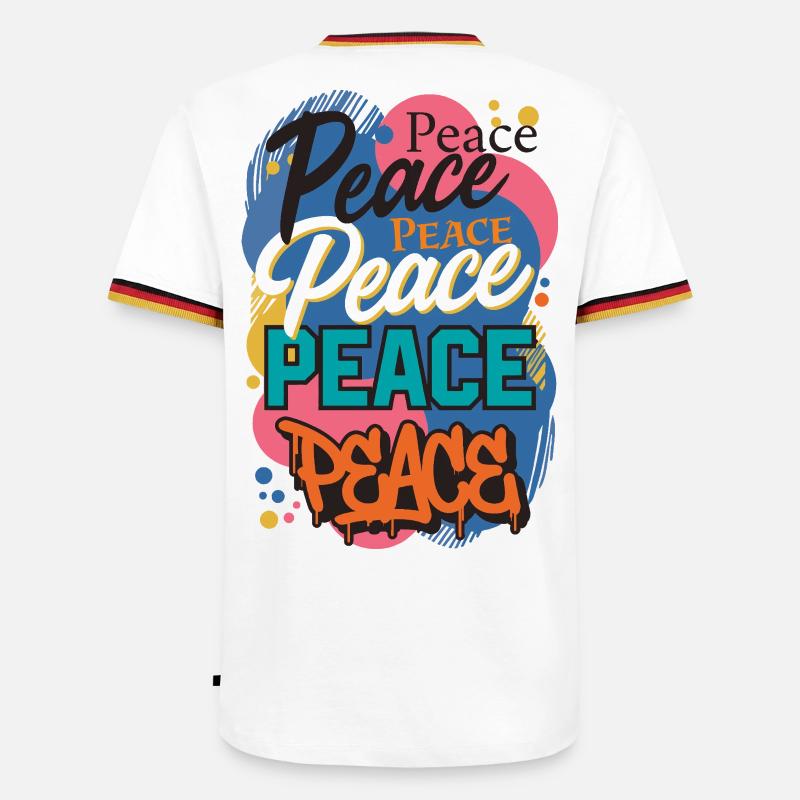 Peace as graffiti - Men's Ringer Shirt - white/tricolour