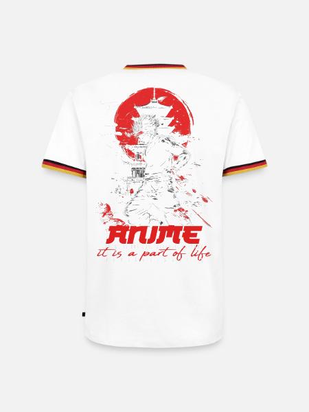 Anime for life - Animekarakter - Männer Kontrast-T-Shirt - Weiß/Dreifarbig