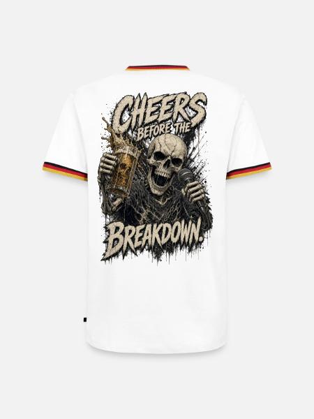 Cheers before the Breakdown - Männer Kontrast-T-Shirt - Weiß/Dreifarbig
