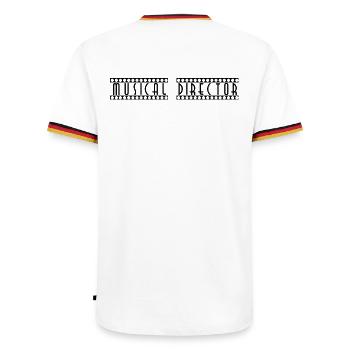 Musical_Director - Men's Ringer Shirt - white/tricolour - Back - AI Model Male 185 light (185cm)