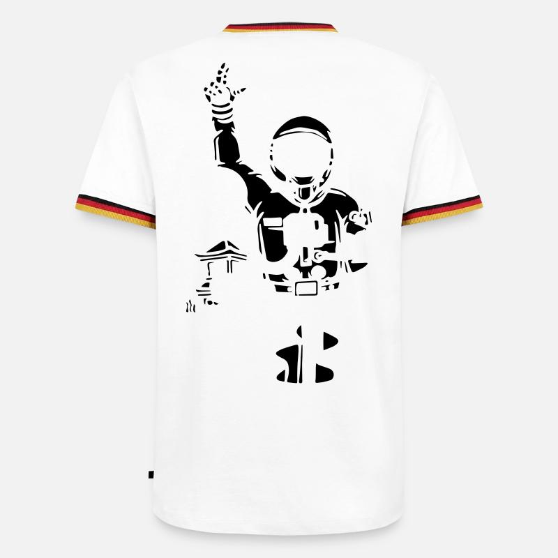 Astronaut - Männer Kontrast-T-Shirt - Weiß/Dreifarbig