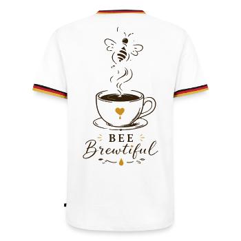 BEE Brewtiful Coffee Mug Design - Men's Ringer Shirt - white/tricolour - Back - AI Model Male 185 light (185cm)