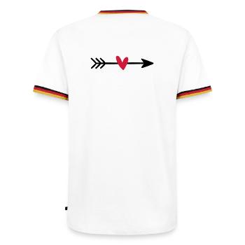 Arrow with heart cupid love gift - Men's Ringer Shirt - white/tricolour - Back - AI Model Male 185 light (185cm)