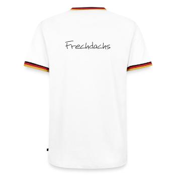Frechdachs Kind Kleinkind frech Geschenk - Männer Kontrast-T-Shirt - Weiß/Dreifarbig - Hinten - AI Model Male 185 light (185cm)