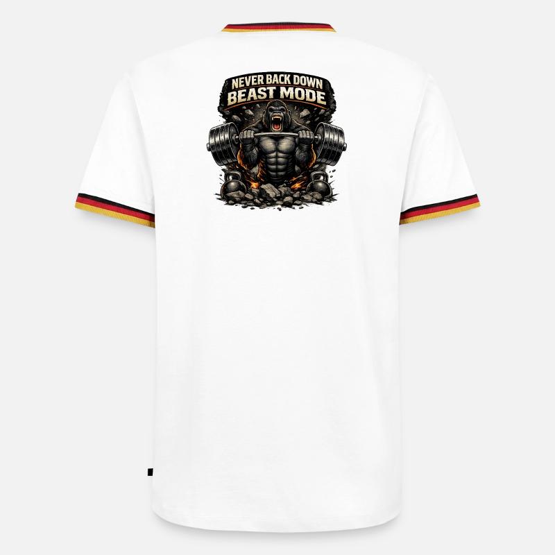 Beast Modus Kraftgorilla - Männer Kontrast-T-Shirt - Weiß/Dreifarbig