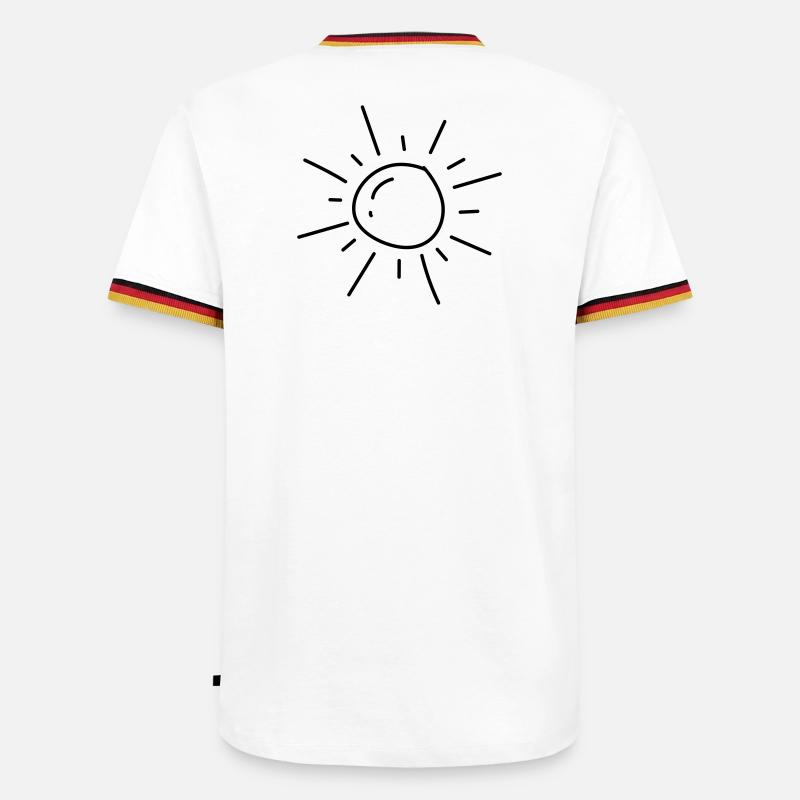 Sonne - Männer Kontrast-T-Shirt - Weiß/Dreifarbig