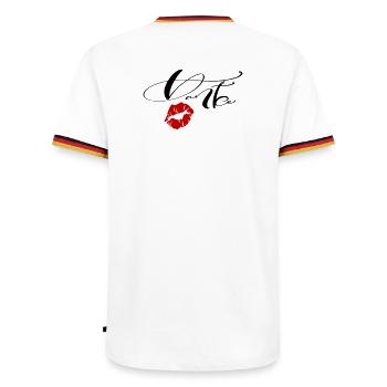 Thank you - Men's Ringer Shirt - white/tricolour - Back - AI Model Male 185 light (185cm)