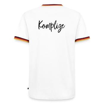 Komplize Freund Partner Geschenk - Männer Kontrast-T-Shirt - Weiß/Dreifarbig - Hinten - AI Model Male 185 light (185cm)