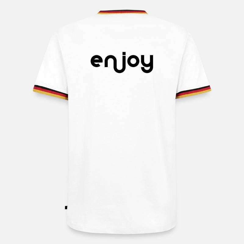 Enjoy - Männer Kontrast-T-Shirt - Weiß/Dreifarbig