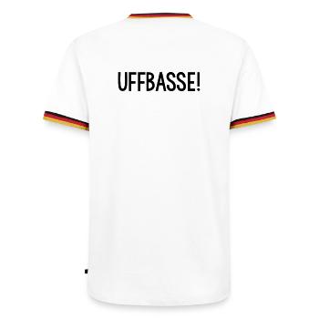UFFBASSE Dialekt badisch - Männer Kontrast-T-Shirt - Weiß/Dreifarbig - Hinten - AI Model Male 185 light (185cm)