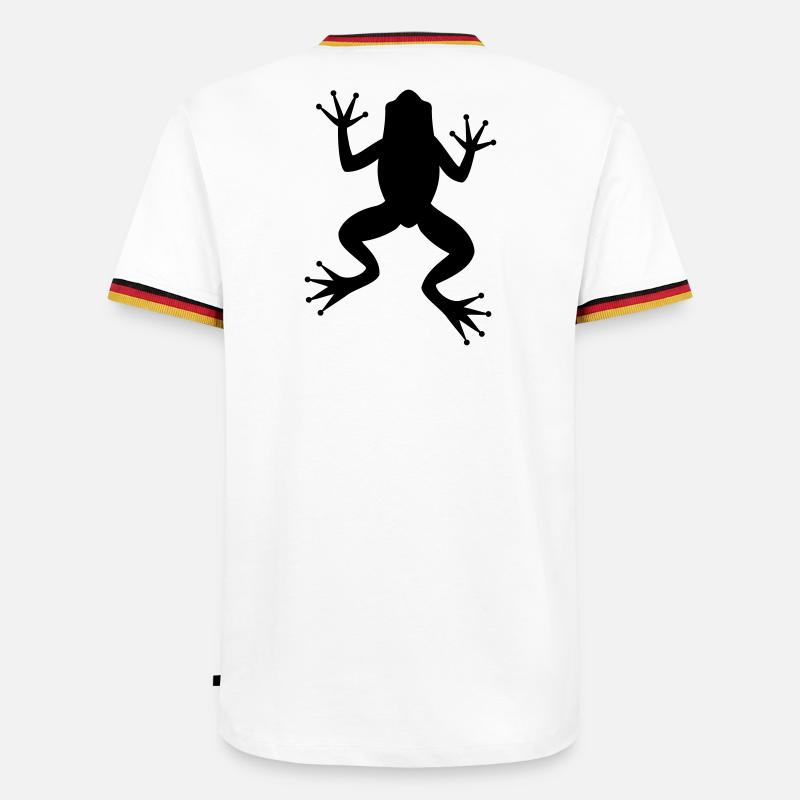 Frog toad tree frog silhouette - Men's Ringer Shirt - white/tricolour