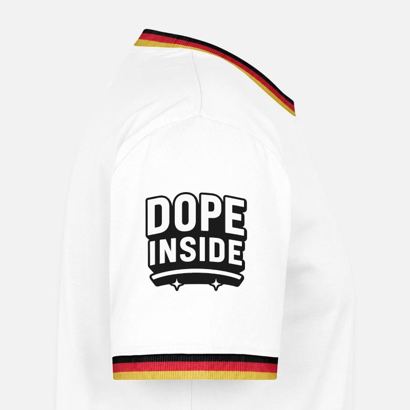 Lustiges Design D*pe inside - Männer Kontrast-T-Shirt - Weiß/Dreifarbig