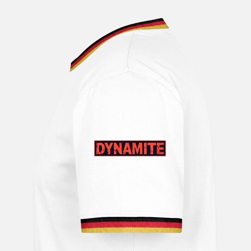 Dynamite Red Grunge Poster Men's Ringer Shirt