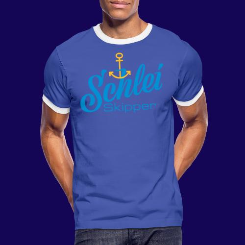 Schlei-Skipper mit Anker - Männer Kontrast-T-Shirt
