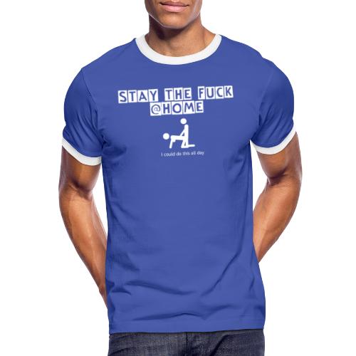 stay the fuck @home - logo - Männer Kontrast-T-Shirt