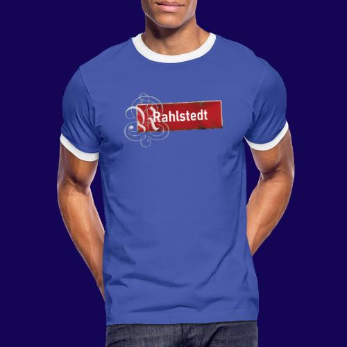 (Hamburg-) Rahlstedt Ortsschild + pompöses Initial - Männer Kontrast-T-Shirt