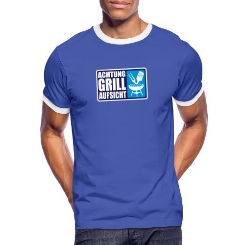 ACHTUNG GRILL-AUFSICHT - Männer Kontrast-T-Shirt