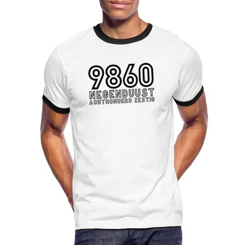 9860 Letters black - Mannen contrastshirt